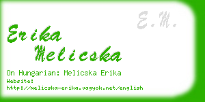 erika melicska business card